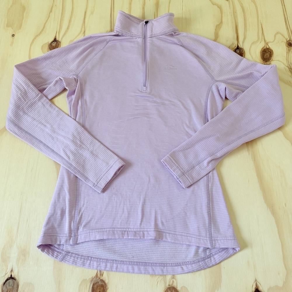 LL Bean 1/4 Zip Pullover Technical Top Sweatshirt Womens Small Lavander Stretch